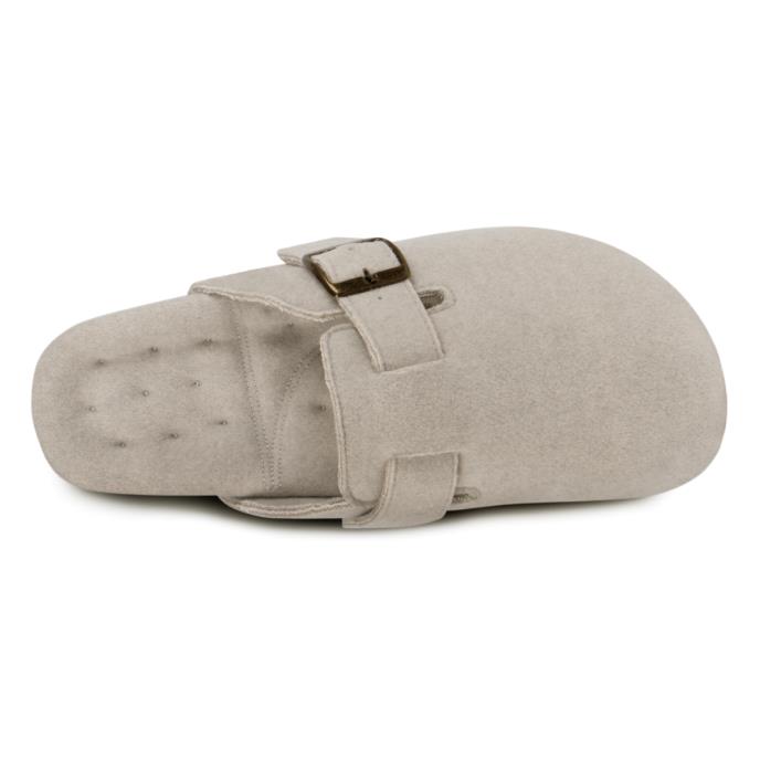 Isotoner® Ladies Felt Clog Slipper Oatmeal Extra Image 4